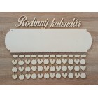 Dřevěný rodinný kalendář typu A s nápisem "Rodinný kalendář" CZ