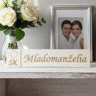 Dřevěné svatební SPZ novomanželé
