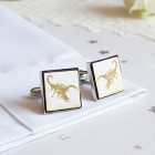 Přírodní manžety čtvercové s obrázkem