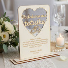 Dřevěné poděkování tetušce Stojaně