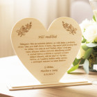 Poděkování pro rodiče ve tvaru srdce 22,5x20,5cm