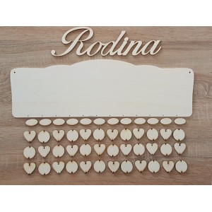 Rodinný kalendář laserovaný 2