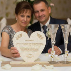 Poděkování pro rodiče ve tvaru srdce 22,5x20,5cm