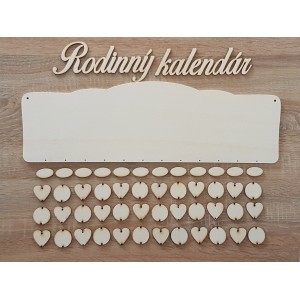 Rodinný kalendář laserovaný 2