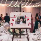 Svatební dřevěná tabulka 30x22cm na foto