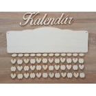 Dřevěný rodinný kalendář typu B s nápisem "Kalendář"