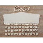 Dřevěný rodinný kalendář typu B s nápisem "Rodina"