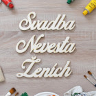 Svatební nápisy set-Ženich Svatba Nevěsta 70x205mm