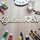 Dřevěný svatební nápis Vydávám se 70x330x3mm