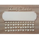 Dřevěný rodinný kalendář typ A s nápisem "Family Calendar" EN