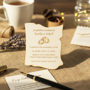 Svatební oznámení list 100x115mm