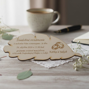 Svatební oznámení pero 170x70mm 2