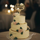 Dřevěný špíz Mr & Mrs 15cm