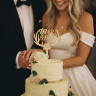 Dřevěný špíz Mr & Mrs 15cm