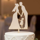 Dřevěný kolík novomanželé s dítětem