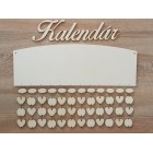 Dřevěný rodinný kalendář typu C s nápisem "Kalendář"