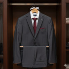 Dřevěný svatební věšák Ženich HNĚDÝ