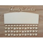 Dřevěný rodinný kalendář typ C s nápisem "Family Calendar"