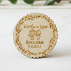 Svatební magnetka vroubkovaná manžel dává srdíčko 55x3mm