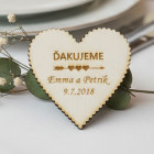 Magnetka svatební vroubkovaná tři srdíčka 55x55x3mm