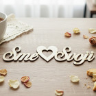 Dřevěný nápis - Jsme sví 178x50x3mm