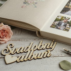 Dřevěný nápis-Svatební album 170x80x3mm