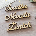 Nápisy Ženich Svatba Nevěsta set 20x60mm