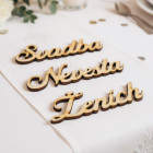 Nápisy Ženich Svatba Nevěsta set 20x60mm