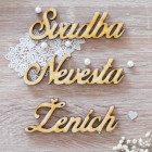 Nápisy Ženich Svatba Nevěsta set 20x60mm