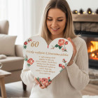 Dřevěné srdíčko 30cm Jubileum + věnování NA MÍRU