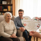 Dřevěné srdíčko 30cm Jubileum + věnování NA MÍRU