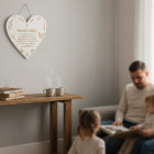 Dřevěná tabulka srdce 35cm - Pravidla rodiny NA MÍRU