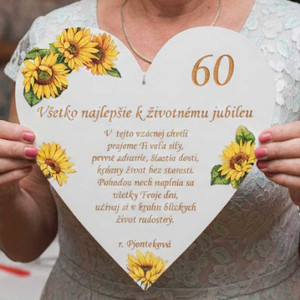 Dřevěné srdíčko 30 cm + věnování na míru