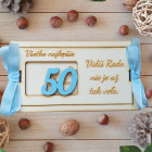 Dřevěná obálka na peníze 20x10cm - MODRÁ