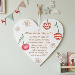 Pravidla dětského pokoje 17 cm třešně