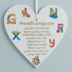 Srdíčko 17 cm - Pravidla dětského pokoje veselá písmenka