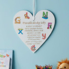 Srdíčko 17 cm - Pravidla dětského pokoje veselá písmenka