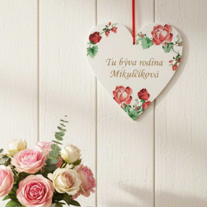 Dřevěná jmenovka 17cm - zdobená 2