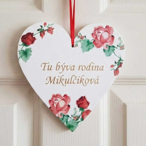 Dřevěná jmenovka 17cm - zdobená