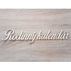 Nápis "Rodinný kalendář" s opálenými hranami k rodinnému kalendáři