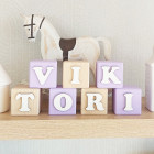 Kostky se jménem malované rozměr 5,5cm cena/kostka