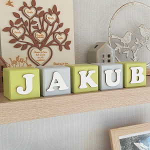 Dřevěné kostky s jménem 2
