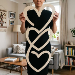 Výzdoba tři srdíčka výška 83cm