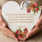 Tabulka na dveře ozdobená 17cm Sestra je pro mě darem
