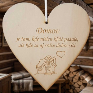 Dřevěná tabulka 17cm-Domov je tam 2