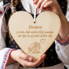Dřevěná tabulka 17cm-Domov je tam