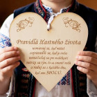 Dřevěná tabulka 17cm-Pravidla šťastného života