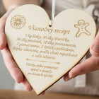 Dřevěná tabulka 17cm - Vánoční recept