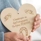 Dřevěná tabulka 17cm - Tady bydlí štěstí