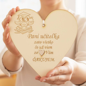 Dřevěná tabulka 17cm-Poděkování paní učitelce